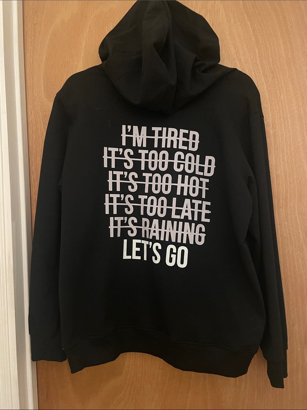 Black Graphic Hoodie - "Let's Go" Back Print